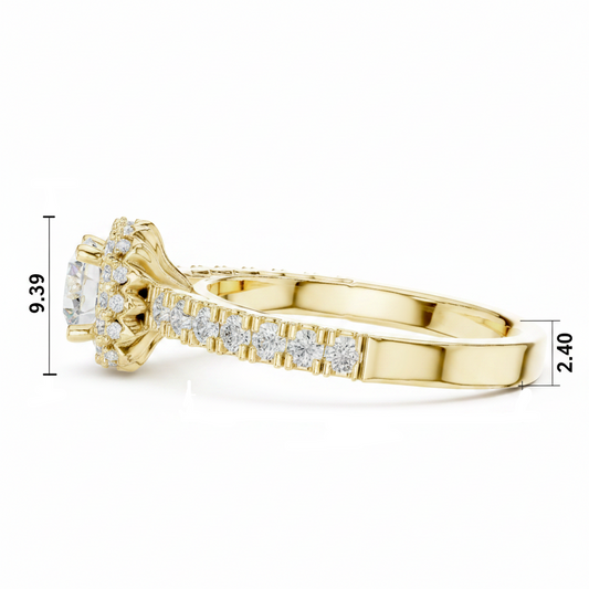0.70 CT Center With Side Diamond 0.71 Cttw