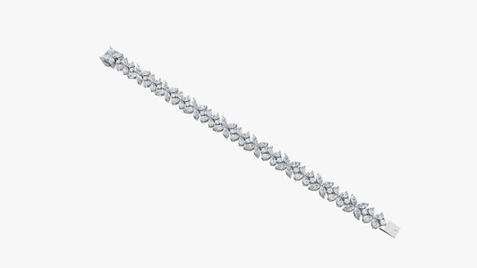 Marquise Diamond Floral Tennis Bracelet