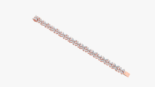 Marquise Diamond Floral Tennis Bracelet