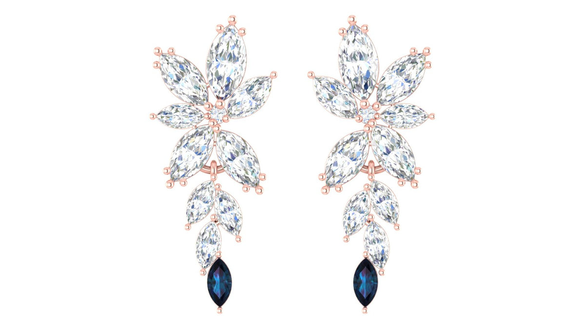Marquise Diamond Floral Earring