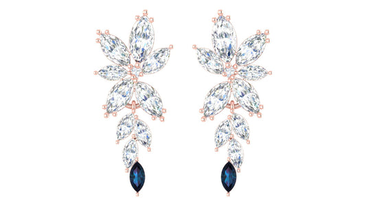 Marquise Diamond Floral Earring