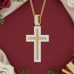 Two-Tone Diamond Border Cross